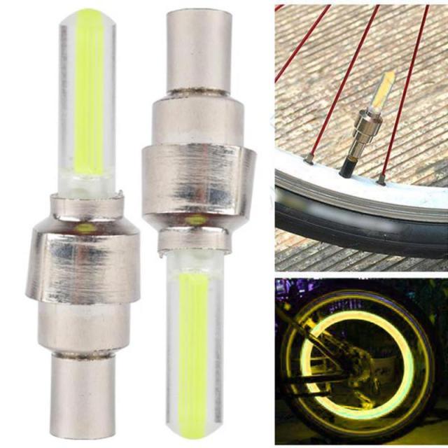 2PC Wheel LED Light Bike Light Tire Valve Cap Decorative Tire Flash Spoke Neon Lamp Bicycle Light Colorful Wheel Light For Mountain City Foldable Bike Front And Rear Wheel Wheel Light Tire