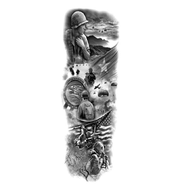 Big Realistic Tiger Tattoo Waterproof Temporary Dragon Flower Sticker Full Arm Large Size Sleeve Big Luxury Design For Mens