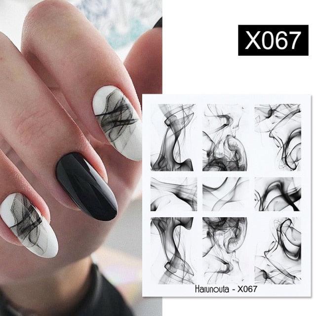 Black White Butterfly 3D Nails Sticker Geometry Decals Flower Gold Decals Designs For Nail Art Manicures Decorations Art Decorations Decoration Decal Self-Adhesive 3D Wave Design Decoration for Women Girls Tape Nail Art Stickers Decal Decoration