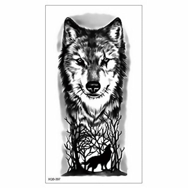 Big Tiger Lion Waterproof Temporary Sticker Tattoo Arm Legs Fake Tattoo Stickers For Adults Realistic Luxury Design For Mens Womens