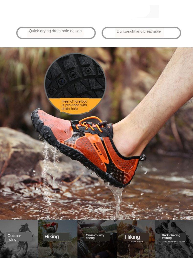 Summer Outdoor Mens Sports Water Shoes Non-Slip Beach Shoes Barefoot Upstream Shoes Quick-Dry Aqua Sock Barefoot For Beach Swim River Pool Lake Hiking Kayaking Surfing