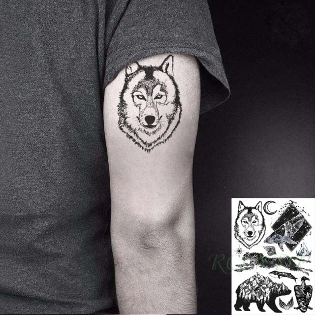 57 Sheets Temporary Tattoo Stickers Set Waterproof Temporary Tattoo Waist Arm Modern Stylish Big Black Tattoos For Womens Mens