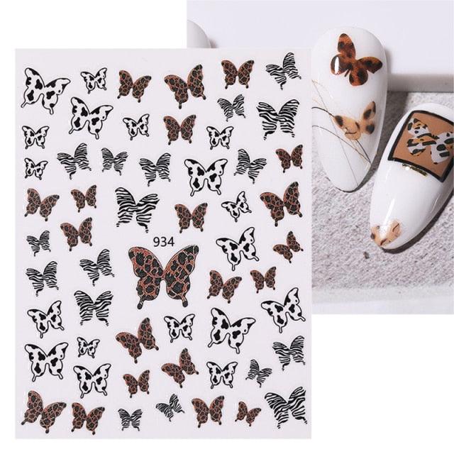 Black White Butterfly 3D Nails Sticker Geometry Decals Flower Gold Decals Designs For Nail Art Manicures Decorations Art Decorations Decoration Decal Self-Adhesive 3D Wave Design Decoration for Women Girls Tape Nail Art Stickers Decal Decoration