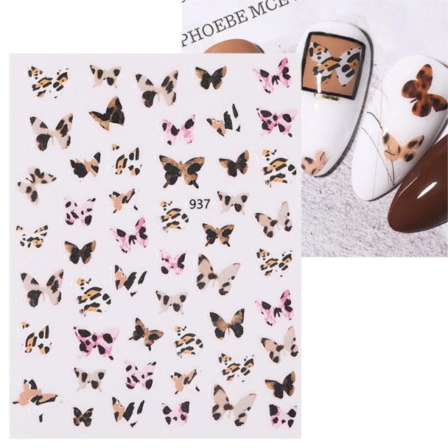 Black White Butterfly 3D Nails Sticker Geometry Decals Flower Gold Decals Designs For Nail Art Manicures Decorations Art Decorations Decoration Decal Self-Adhesive 3D Wave Design Decoration for Women Girls Tape Nail Art Stickers Decal Decoration