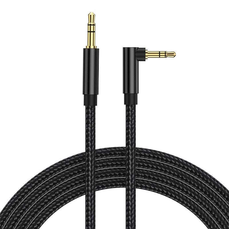AUX Cable Jack 3.5mm Audio Jack Speaker Audio Cable Stereo Aux Cord 90 Degree Right Angle Aux Cable Compatible Cable For Headphones Car Tablets Speakers