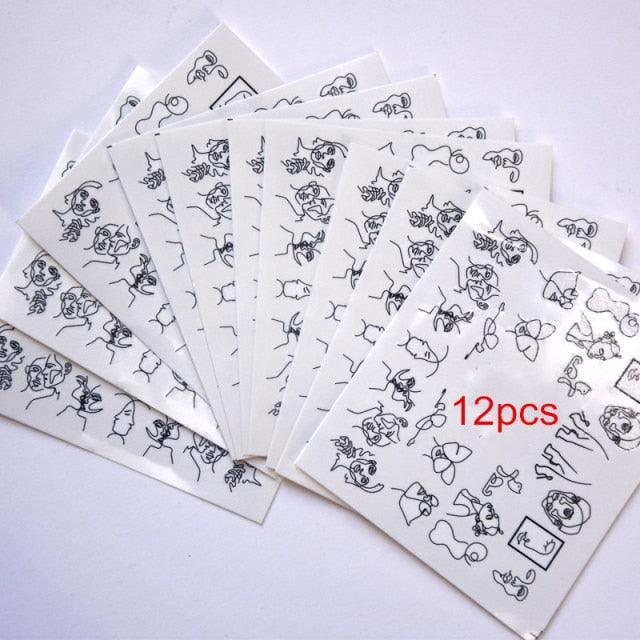 Pop Art Nail Stickers Sexy Girl Designs Comics Water Transfer Decals Manicure Lips Nail Art Decorations Slider Nail Art Stickers Decals Nail Art Supplies Valentines Day 3D Self-Adhesive Nail Decorations Accessories Women Girls Manicure Decorations