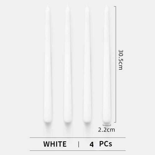 4pc Unscented 12" Candles Colored Long Stick Candle Smokeless Home Wedding Centerpiece Birthday Candle Tall Taper Candles Dripless Unscented Dinner Candle Paraffin Wax Candles