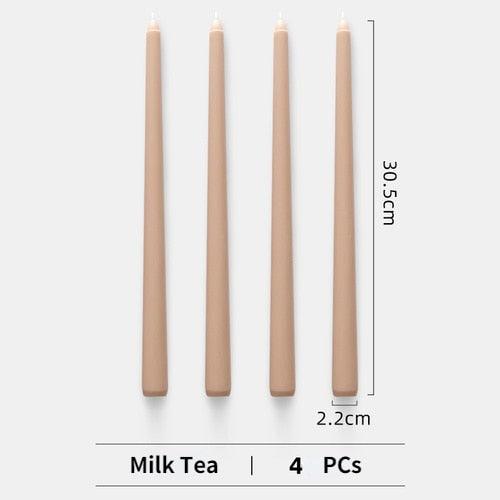 4pc Unscented 12" Candles Colored Long Stick Candle Smokeless Home Wedding Centerpiece Birthday Candle Tall Taper Candles Dripless Unscented Dinner Candle Paraffin Wax Candles