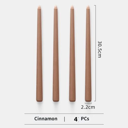4pc Unscented 12" Candles Colored Long Stick Candle Smokeless Home Wedding Centerpiece Birthday Candle Tall Taper Candles Dripless Unscented Dinner Candle Paraffin Wax Candles