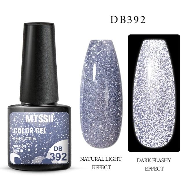 Fashion 2022 Reflective Glitter Gel Nail Polish 8 Colors Sparkling Auroras Permanent UV Diamond Gel Nail Polish Gel For Girls and Womens