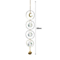 Metallic Hoop Moon Sun Catcher Hanging Crystal Pendant Chandelier Lamps Light Crystals Glass Pendants Light Rainbow Maker Wind Chime Hanging Drop Gift of Good Luck Garden Decor Hanging Ornament For Home Decoration