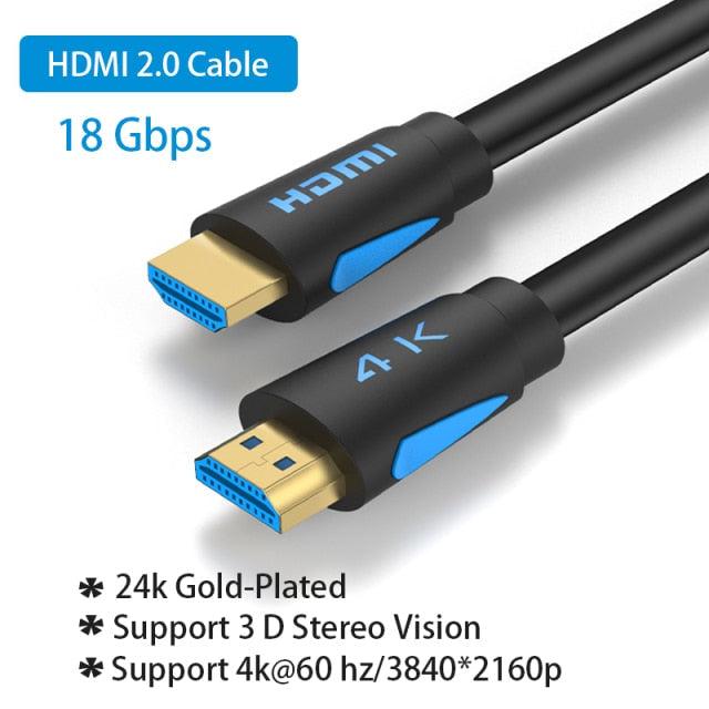 4K HDMI Cable HDMI 2.0 Ultra HD Audio Wire HDMI Splitter Digital Cord High Speed 18Gbps HDMI 2.0 Cable 4K HDR 2160P For TV  Projector Laptops Gaming