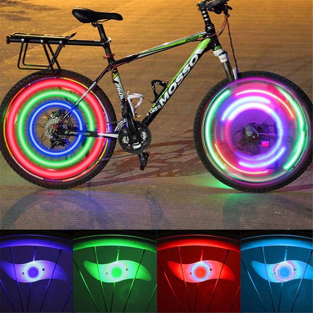 3 Lighting Mode LED Neon Bicycle Wheel Spoke Light Waterproof Color Bike Safety Warning Light Cycling Light Decoration Safety Warning Tire Strip Light Bright Color Bicycle Spoke Lights
