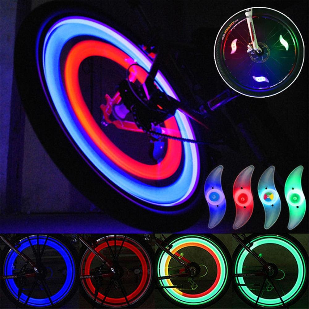 3 Lighting Mode LED Neon Bicycle Wheel Spoke Light Waterproof Color Bike Safety Warning Light Cycling Light Decoration Safety Warning Tire Strip Light Bright Color Bicycle Spoke Lights