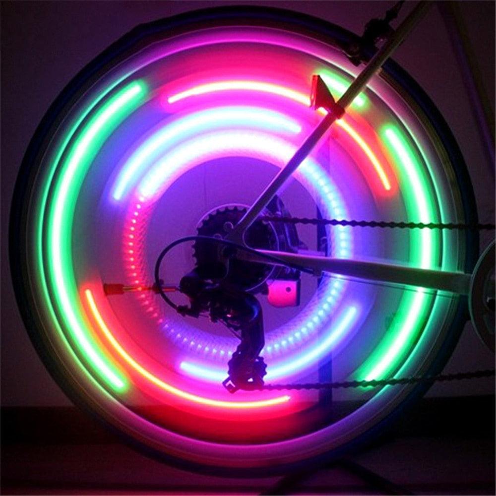 3 Lighting Mode LED Neon Bicycle Wheel Spoke Light Waterproof Color Bike Safety Warning Light Cycling Light Decoration Safety Warning Tire Strip Light Bright Color Bicycle Spoke Lights