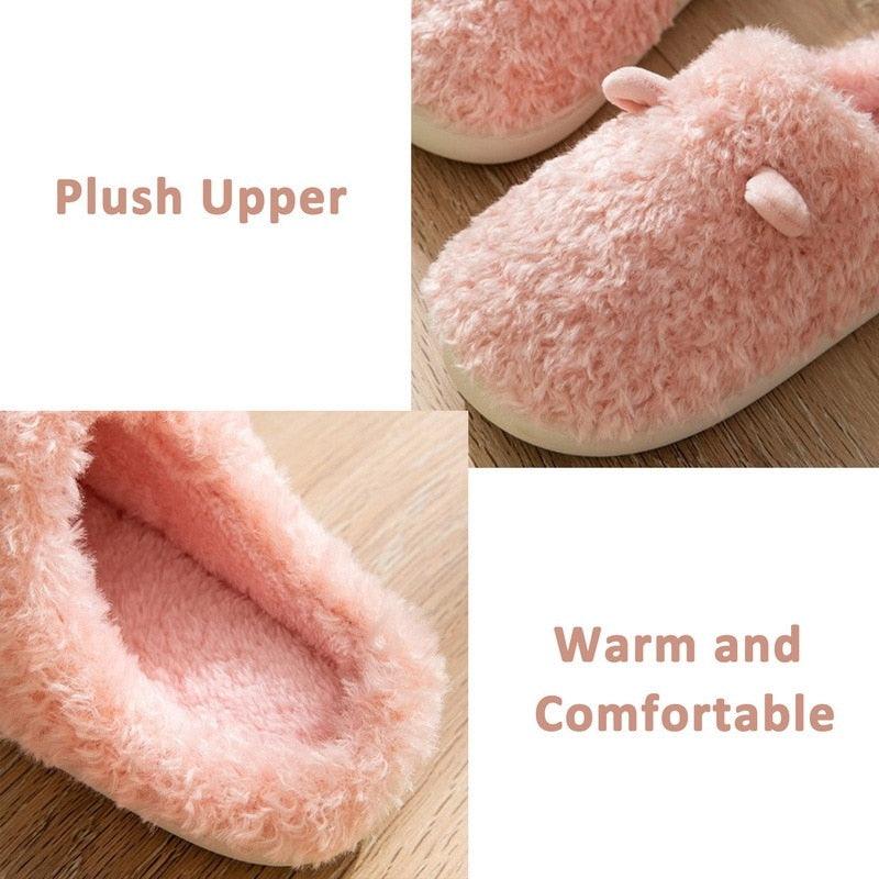 Couples Home Slippers Warm Cute Womans Mens Slipper Winter Shoes New Fashion Casual Fur Plush Slides Winter Slippers For Women House Slippers Fluffy Soft Comfy Fuzzy Slippers Faux Fur Plush Anti-Skid Slippers