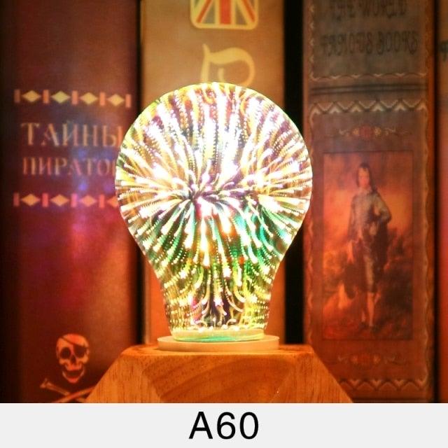 3D Decoration Edison LED Bulb Vintage Light Bulb Star Fireworks Lamp Holiday Night Light Christmas Tree Decoration bar Firework Bulb Party Home Christmas Party Holiday