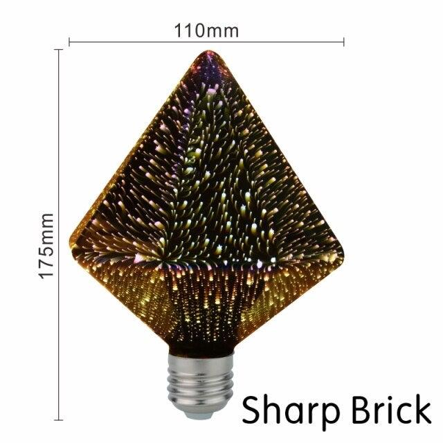 4pcs/lot 3D Firework Led Light Effect Vintage Edison Led Bulb Holiday Decoration Lighting Glass Vintage Edison Bulb Decoration Use For Holiday Party Disco Christmas Bedroom Lighting lamp