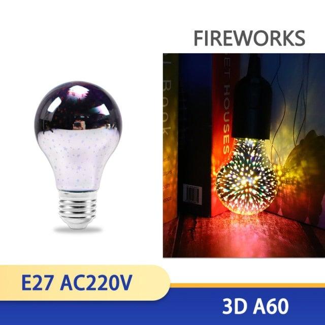 3D Edison Bulb Led Filament Decoration Vintage Glass Lighting Decor Antique Style Light Amber Warm Dimmable Bedroom Restaurant Home Office Light Fixtures Decoration