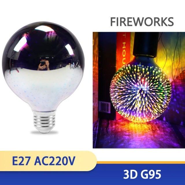 3D Edison Bulb Led Filament Decoration Vintage Glass Lighting Decor Antique Style Light Amber Warm Dimmable Bedroom Restaurant Home Office Light Fixtures Decoration