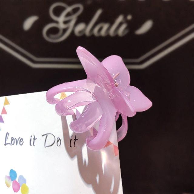 Acetate Resin Hair Claws Sweet Fairy Butterfly Hairpin Clip Gradient Tie-Dye Colored Styling Tools Barrettes Fashion Hairgrips Accessories For Party
