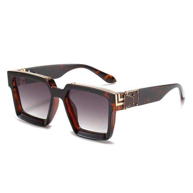 Black Vintage Design Sunglasses Luxury Design Stylish Classic  Sunglasses For Women Fashionable Trending Rectangle Shape Sunglasses For Ladies Summer UV400 Shades For Female