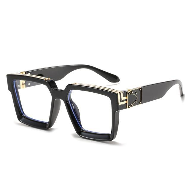 Black Vintage Design Sunglasses Luxury Design Stylish Classic  Sunglasses For Women Fashionable Trending Rectangle Shape Sunglasses For Ladies Summer UV400 Shades For Female