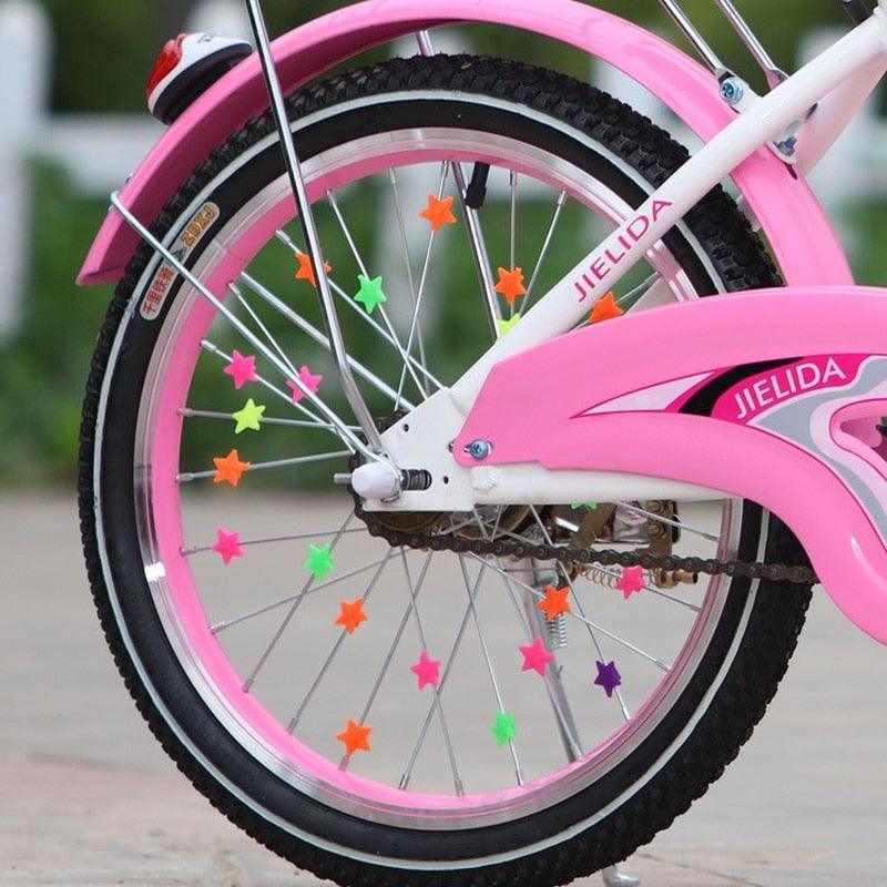 36/72PCS Bicycle Wheel Spoke Beads Colorful Decorations Clips Kid Gifts Cycling Bike Bicycle Accessories Wheel Spokes Beads Colorful Bicycle Decoration Spoke Plastic Clip Round Decor Beads For Kids Assorted Color