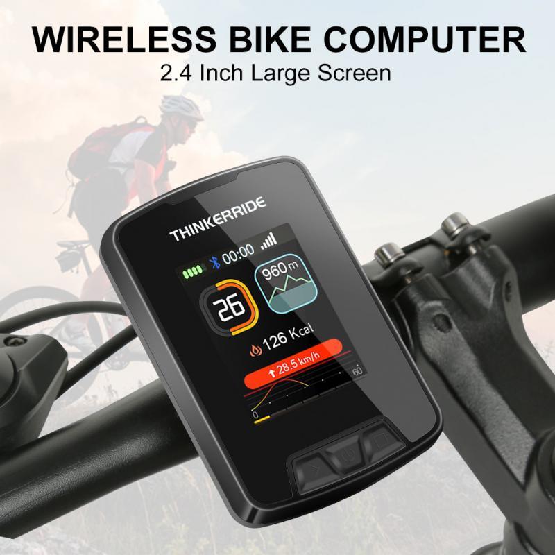 GPS Wireless Bike Computer Waterproof Bicycle Odometer Large Color LCD Screen Maps Navigation Cycling Speedometer Wired Bicycle Speedometer Waterproof Cycle Computer With Backlight LCD Display Automatic Sleep