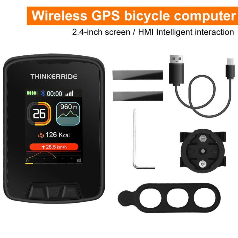 GPS Wireless Bike Computer Waterproof Bicycle Odometer Large Color LCD Screen Maps Navigation Cycling Speedometer Wired Bicycle Speedometer Waterproof Cycle Computer With Backlight LCD Display Automatic Sleep