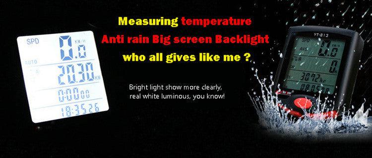 Bike Speed Meter Digital Bike Computer Multifunction Waterproof Sports Sensors Bicycle Computer Speedometer Waterproof 4 Line Display Odometer Cycling Multi Function Design