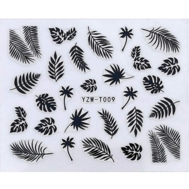 Nail Stickers for Manicure Nail Sticker Sliders For Nails Decal Self-adhesive Nails Figures Transfer Black Accessories Sliders Manicure Decoration 3D Nail Supplies Holographic Decals Transfer Sliders Nail Design Manicures Nail Self-Adhesive Sticker
