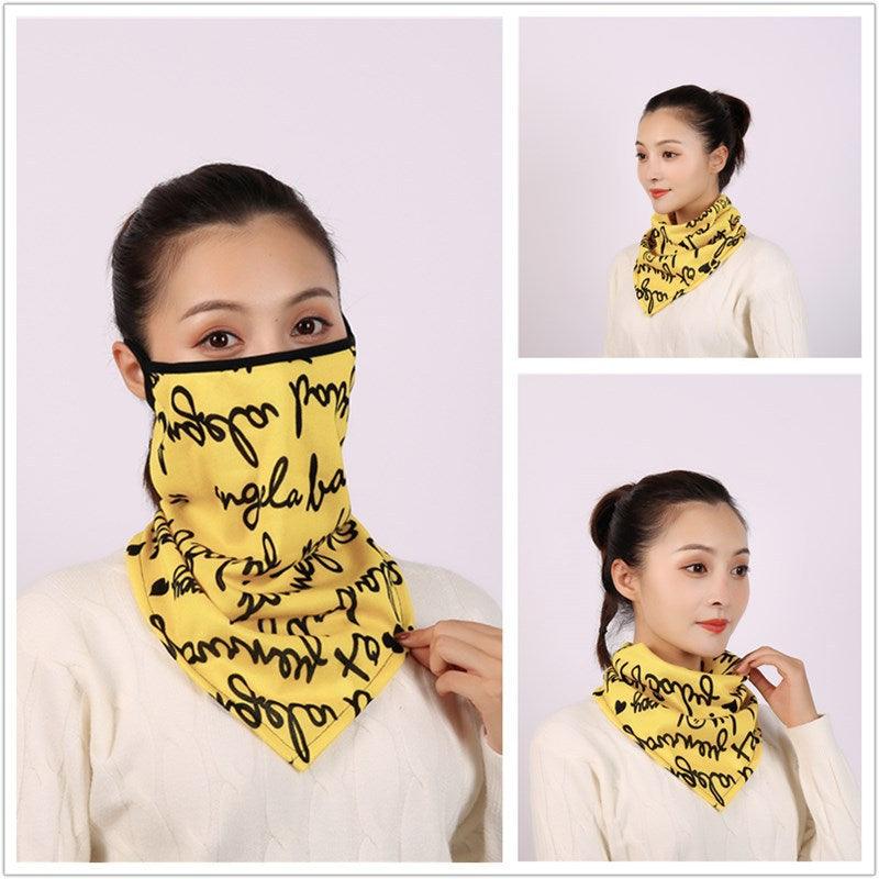 Cotton Women Mask Scarf Face Mascarillas Wraps Floral Print Lady Warm Neck Scarves Foulard Bandana Reusable Outdoor Riding Masks Scarf Neck Gaiter Headwear Headband Head Wrap Scarf Mask Neck Ear Warmers Headbands Perfect Bandana