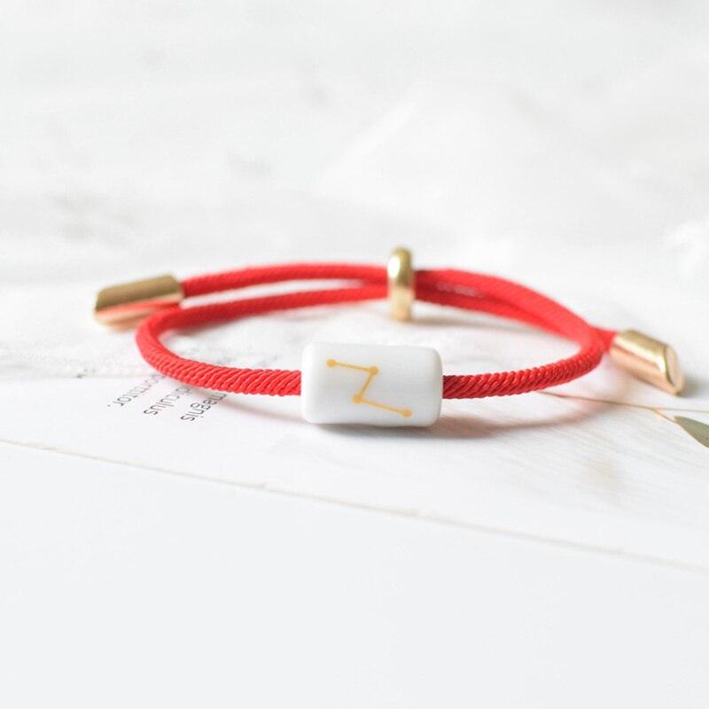 12 Zodiac Bracelet Charm Jewelry Adjustable Braided Rope Couple Bracelets Handmade Navy String Bracelet With Metal Knot Men Women Braided Bracelets Gifts
