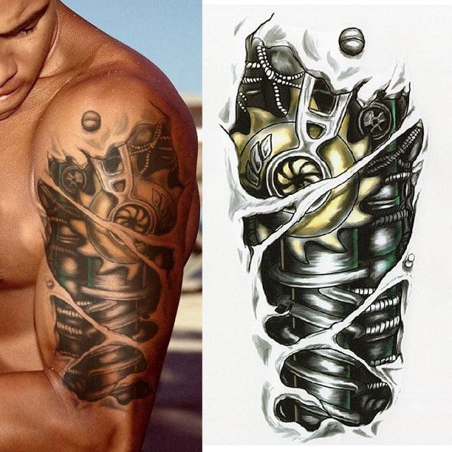 Elegant Temporary Waterproof Tattoos Big Tribal Sticker Black Large Body Art Makeup Fake Tattoo For Mens Womens