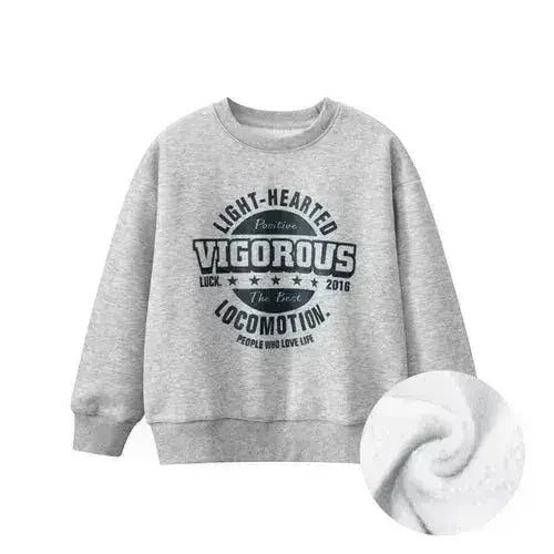 Arrival Fleece-lined Pullover Hoodie with Letter Design for Big Boys