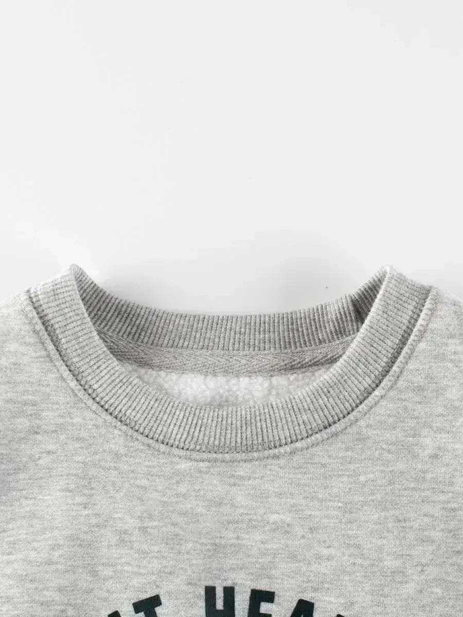 Arrival Fleece-lined Pullover Hoodie with Letter Design for Big Boys