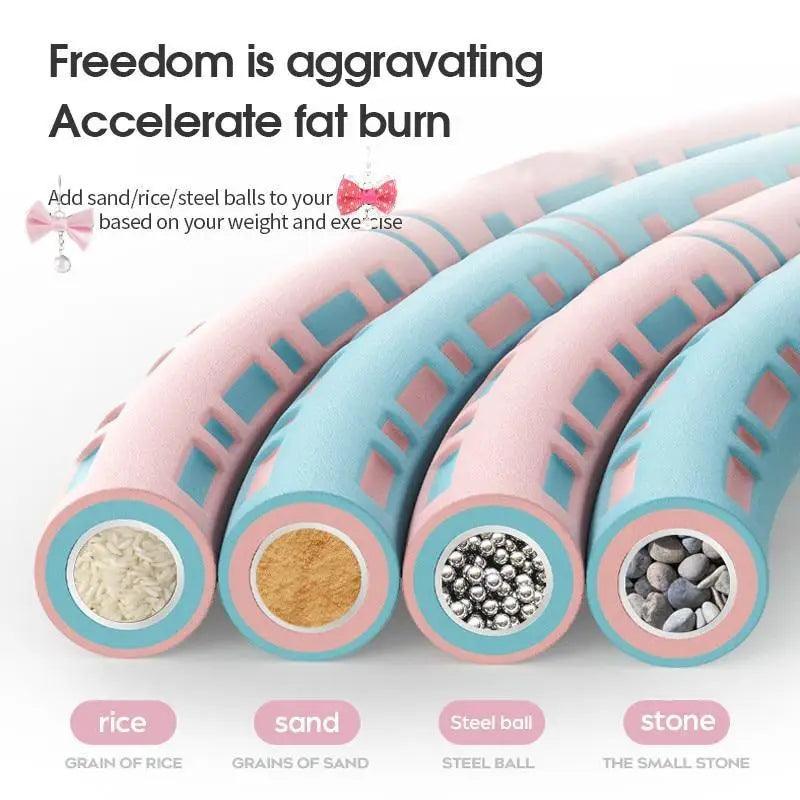 Professional Sports Fitness Hula Hoop Stainless Steel Elastic Thickened Foam Hula Hoop - Detachable Size Adjustable