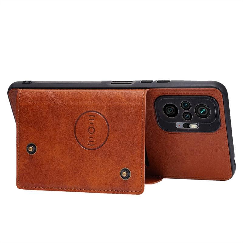 PU Leather Flip Case For Xiaomi Redmi Note 11 11S 10 9 8 9s 9T Mi 12 10T 11T POCO X3 GT X4 Pro F3 Wallet Card Slot Holder Cover Genuine Leather Magnetic Card Holder Folio Cover