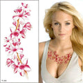 Purple 3D Flower Tattoos Waterproof Luxury Tattoo Rose Lotus Flower Body Art Fashion Stickers For Womens