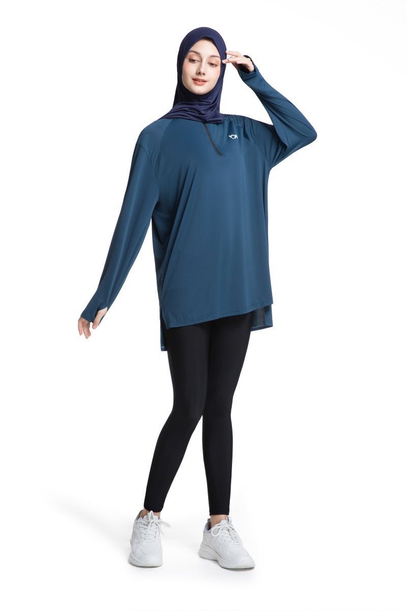 Quick-Dry Activewear with Thumb Holes Sports Top (MS289)