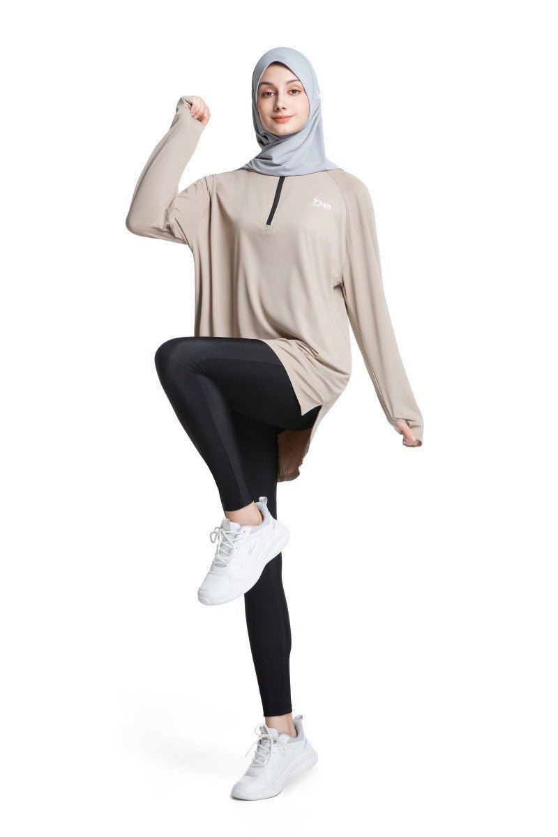 Quick-Dry Activewear with Thumb Holes Sports Top (MS289)