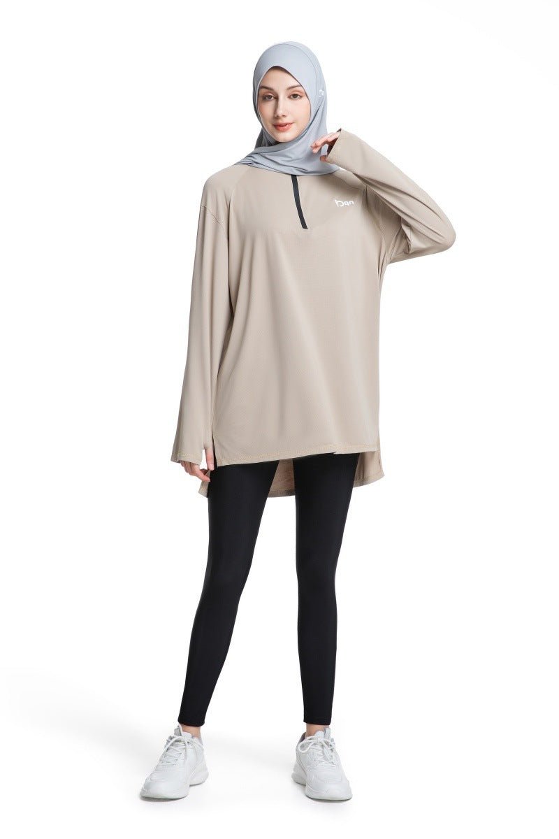 Quick-Dry Activewear with Thumb Holes Sports Top (MS289)