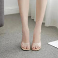 2020Women PVC Clear Peep Open Toe Sandals Clear Transparent Mules