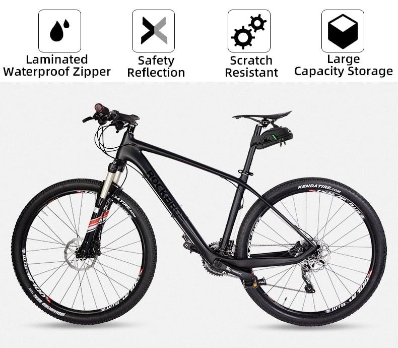 Rainproof Bicycle Bag Shock Proof Bike Bag For Reflective Large Capacity Seat Bike Bag Accessories Bag Seat Bag Bike Bag Under Seat Bicycle Bag Cycling Accessories Storage Pouch Bike For Mountain Road Bike