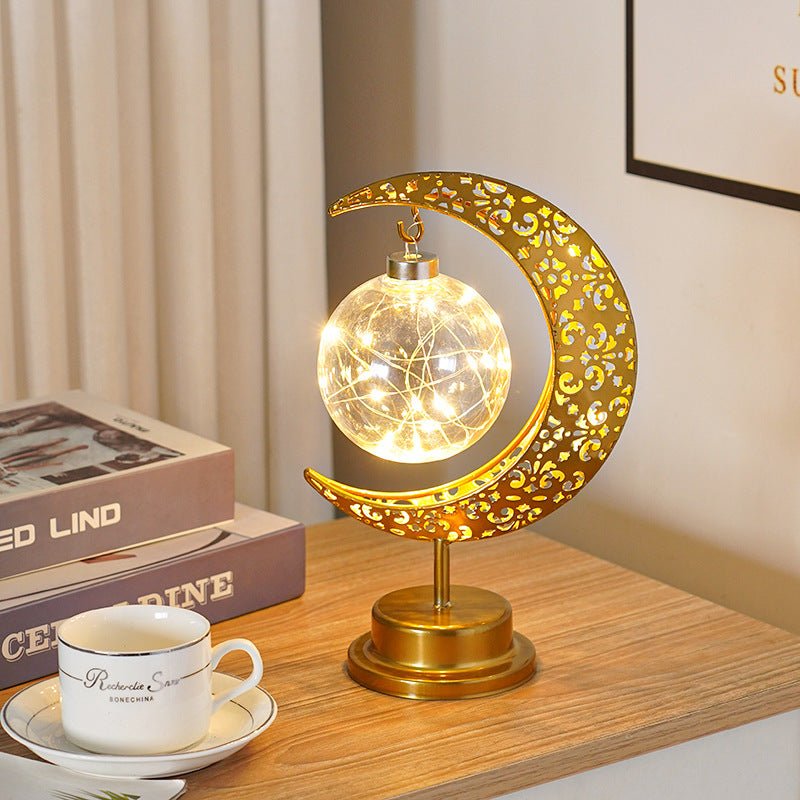 Ramadan Iron Star & Crescent Lamp Festive Candle Holder Decor (MAC399)