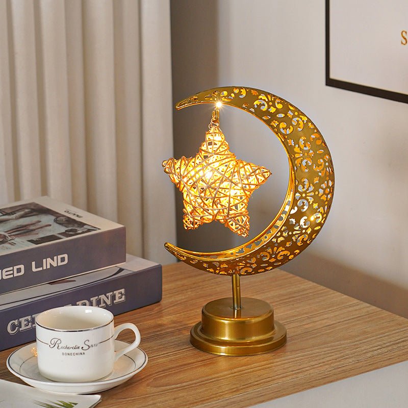 Ramadan Iron Star & Crescent Lamp Festive Candle Holder Decor (MAC399)