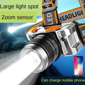Rechargeable Adjustable LED Headlight Strong Light Zoomable Long-distance Waterproof Super Bright Head-mounted Led Headlamp For Hiking Night Fishing Outdoor Miner's Lamp