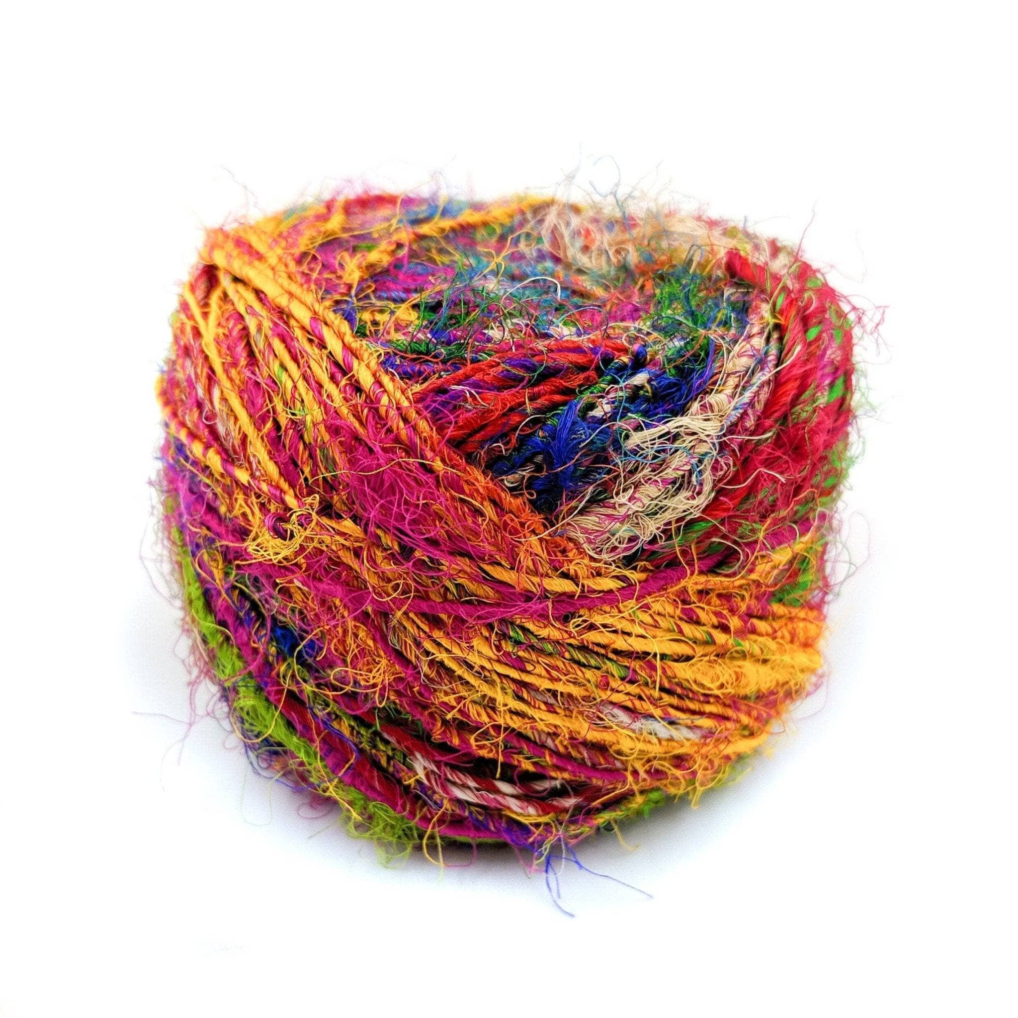 Recycled Silk Yarn Worsted Weight "Wild Peacock"