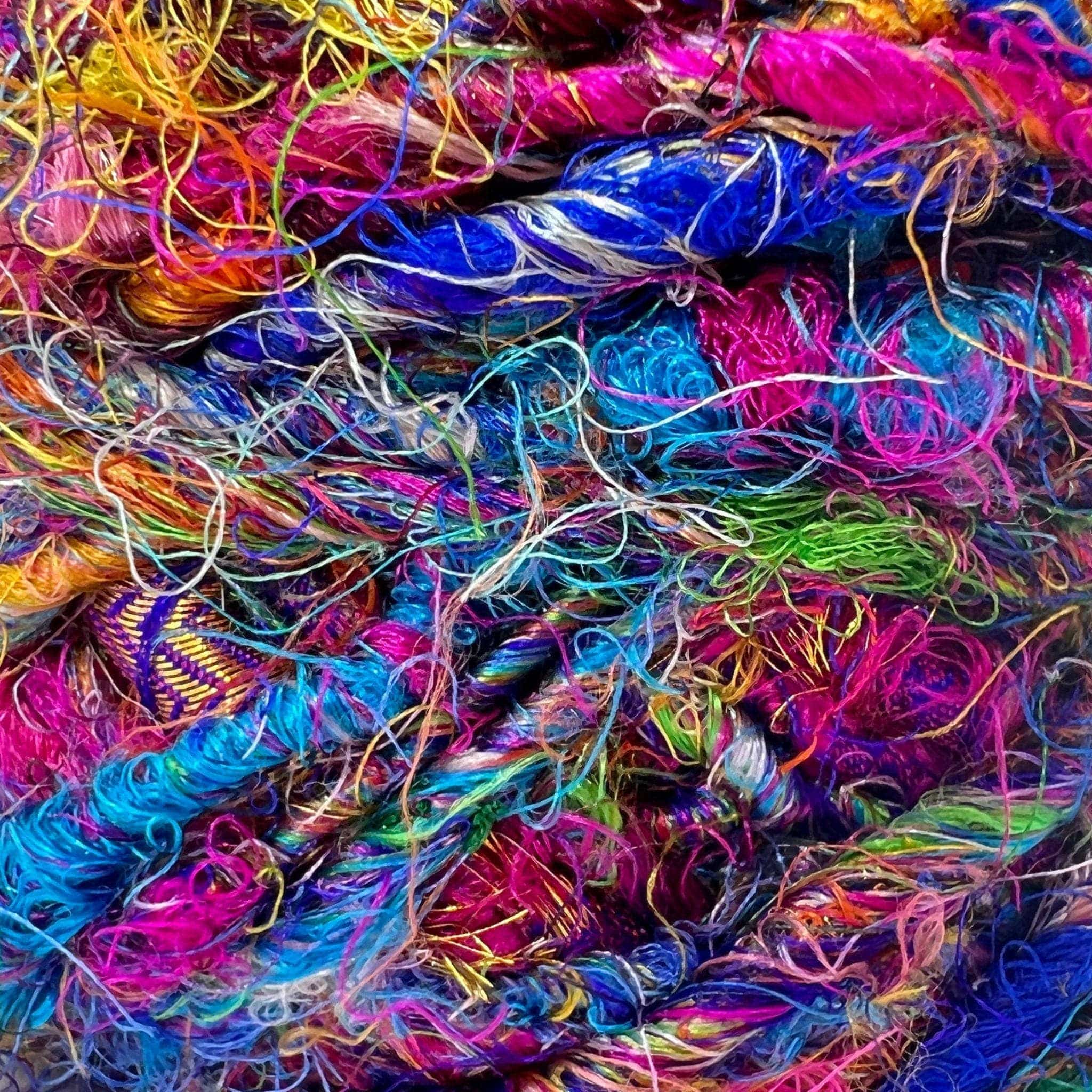 Recycled Silk Yarn Worsted Weight "Wild Peacock"
